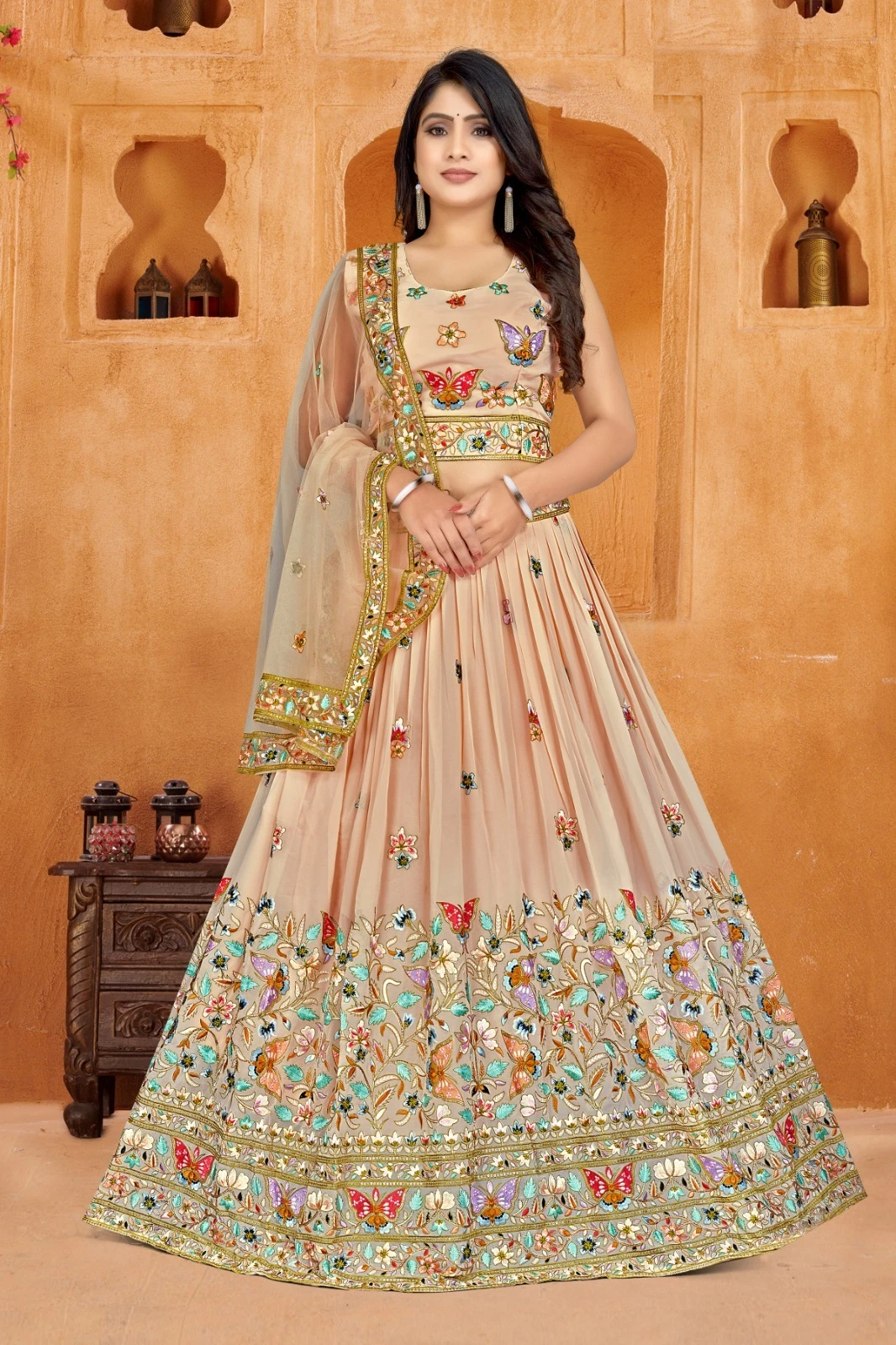 Amoha C1943A To C1943C Viscose Georgette Wholesale Lehenga Catalog — Wholesale Lehenga, AMOHA wholesale from Surat - Gallery Image 3